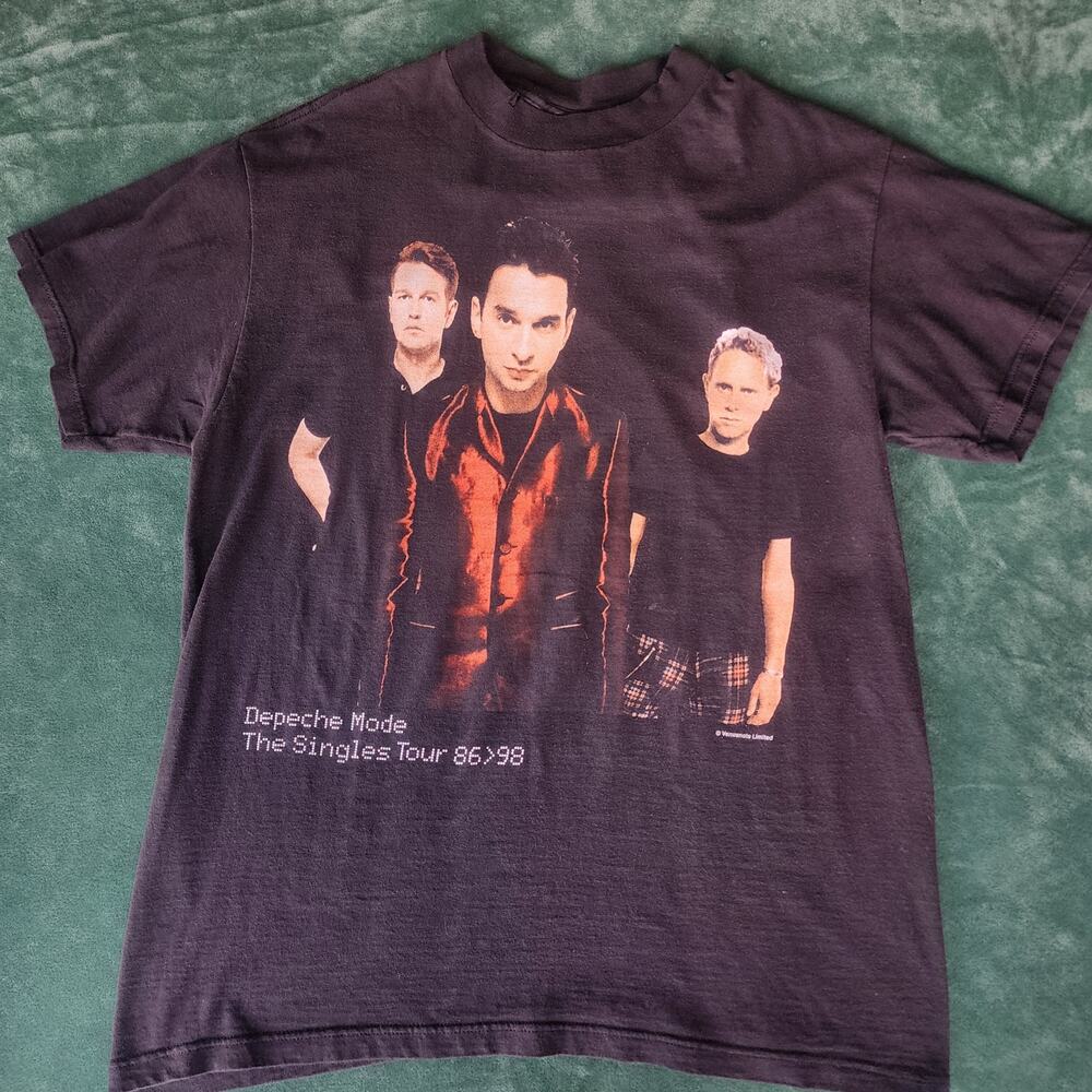 Vintage 1998 Depeche Mode The Singles Tour 86>98 Tultex Black Concert T-Shirt